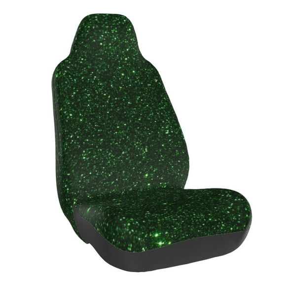 Disketp Emerald Green Sparkling Car Seat Covers Universal Front Seat Coves for Car Accessories ,Padded Car Covers for Automotive, SUV, Truck, and Van
