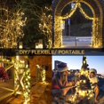 thumbnail image 3 of SUDDUS Cadena de luces LED para exteriores de 33 pies, 100 luces LED de color blanco cálido, funciona con pilas con mando a distancia, luces LED parpadeantes para dormitorio, patio trasero, boda, árbo, 3 of 5