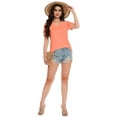 thumbnail image 3 of Women's V Neck Tops Puff Sleeve with Swiss Dot T-Shirts Summer Casual Loose Tshirts, 3 of 7