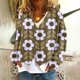thumbnail image 1 of Puntoco Chaqueta Informal Con Botones Y Estampado De Moda Para Mujer, 1 of 5