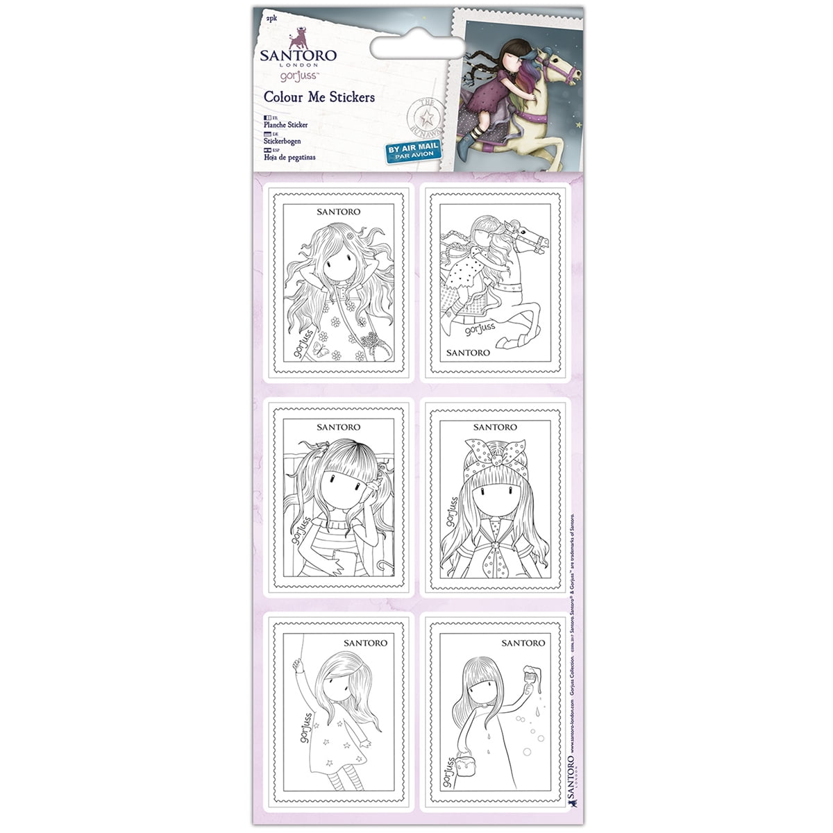 Docrafts Gorjuss Sticker Zum Ausmalen – 2 Blätter Mit Je 6 Stickern, Selbstklebend