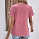 thumbnail image 4 of tops de verano para mujer color sólido para mujer con cuello en v manga corta cómodos tops para mujer camisetas de gran tamaño rosa / xl, 4 of 6