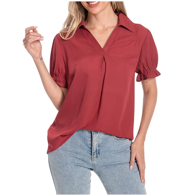 Women's Plus Size Solid Color Loose Fit Long Sleeve Button-Up Top, Casual Fall Blouse, Elegant Chiffon Fabric, Versatile V-Neck Design, Perfect for Work, Casual or Formal Outings