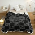 thumbnail image 4 of Sherpa Fleece Blanket Ultra Soft Throw Blanket - Valentine''s Day I Love You More The END I Win Dark Grey - Fuzzy, Cozy, Shaggy, Warm - Reversible Microfiber Blanket for Bed Sofa Couch, 40 x 50 Inches, 4 of 6