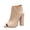 Beige, variant on Pink Ladies High Heel Fish Toe Sandals Comfortable Zipper Flock Material Casual Open Toe Breathable
