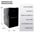 thumbnail image 6 of Koolatron 18 Bottle Dual Zone Wine Cooler Freestanding Wine Fridge Black, 6 of 8