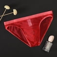 thumbnail image 5 of sunsanly Men Seamless Ice Silk Briefs Low-rise Ultra-Thin See-through Panties Solid Color Quick Drying Underwear, 5 of 8