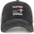 thumbnail image 2 of Pastor Gift Pastor Warning Anything You say Trucker Hat Men Trendy Mesh Baseball Cap for Summer, 2 of 8