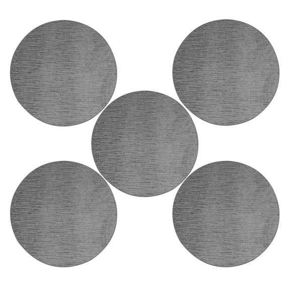 Furnish My Place Abstract Contemporary Stripes Modern Plush Two Tone High Low Pattern Rug, Abstract Area Rug, Pet-Friendly Carpet, Made in USA - Easy Fit Light Grey, 18" Round - Set of 5