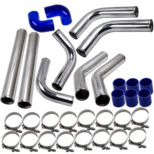 Kit de Tuyau en Aluminium 8x 2.5 Pouces Turbo Intercooler Passepoil Matériel Bleu