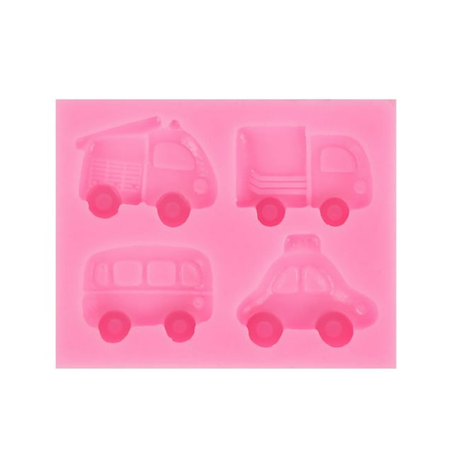 Kearding Molde de silicona para Fondant con forma de coche, repuesto resistente al calor, bonitos dibujos animados, accesorios para moldes para hornear Cocina y Comedor Kearding HA078953-00