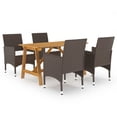 thumbnail image 1 of vidaXL 5 Piece Garden Dining Set Brown, 1 of 5