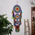 thumbnail image 6 of Indian Three-ring Dream Catcher Wall Handmade Wall Wedding Favor Bedroom Nursery Home Decoratiobn Supplies, 6 of 6