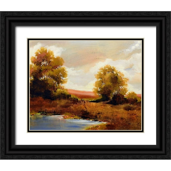 Shaw, Jennifer 24x20 Black Ornate Wood Framed with Double Matting Museum Art Print Titled - Riverside 2