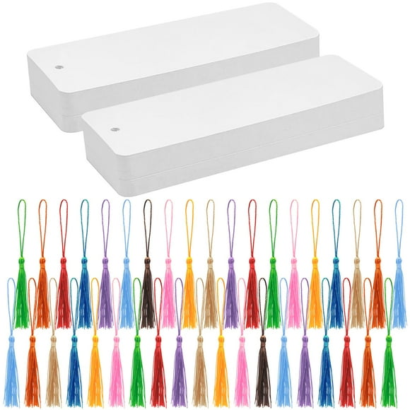 Set de marcadores DSYIL 100 con borlas coloridas y cartulina blanca