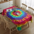 thumbnail image 2 of Rainbow Tie Dye Mandala Pattern Rectangle Tablecloth 60"x84",Waterproof Polyester Rectangle Table Cloth, Wipeable Spillproof Polyester Tablecloth for Dining, Camping, Indoor and Outdoor, 2 of 5