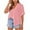 Pink #718, variant on Bovemsi Cardigan Sweaters for Women Linen Button Down Shirts Lace Crochet Short Sleeve Cotton Collared V Neck Summer Casual Blouses Tops Cardigans Lightweight