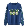 thumbnail image 4 of Cadancy Saint Patricks Day Shirt Women Long Sleeve Crew Neck Irish Shamrock Graphic Cute Sweatshirts Pullover Loose Casual Holiday Trendy Tops, 4 of 5