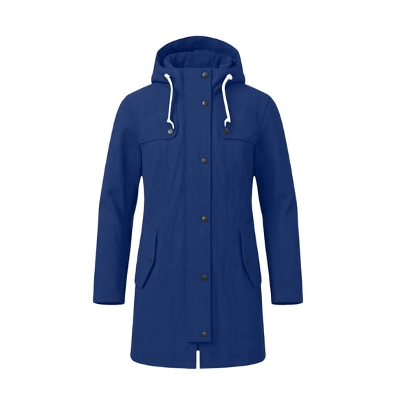 Cilsoka Womens Rain Jacket Waterproof Outdoor Rain Coats Lightweight Active Raincoat Windbreaker Long Hooded Trench Coat