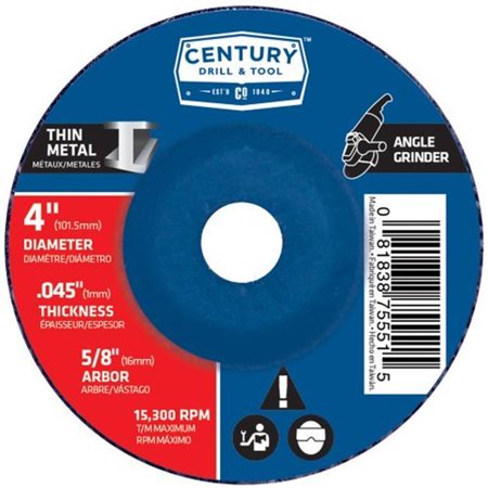

Century Drill & Tool 75551 Thin Metal Grinding Wheel Typ27A - 4 in.