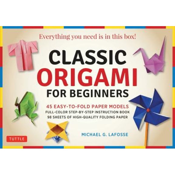 Pre-Owned Classic Origami for Beginners Kit: 45 Easy-To-Fold Paper Models: Full-Color Instruction Book; 98 Sheets of Folding Paper: Everything You Need Is in Th (Misc.) 0804849587 9780804849586