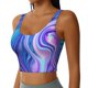 thumbnail image 2 of Fotbe Swirl Blue And Purple Sujetador Deportivo Largo sin Aros para Mujer con Almohadillas y Soporte Medio, Transpirable y Absorbente, Camiseta Tipo Chaleco o Tank Top-X-Large, 2 of 8