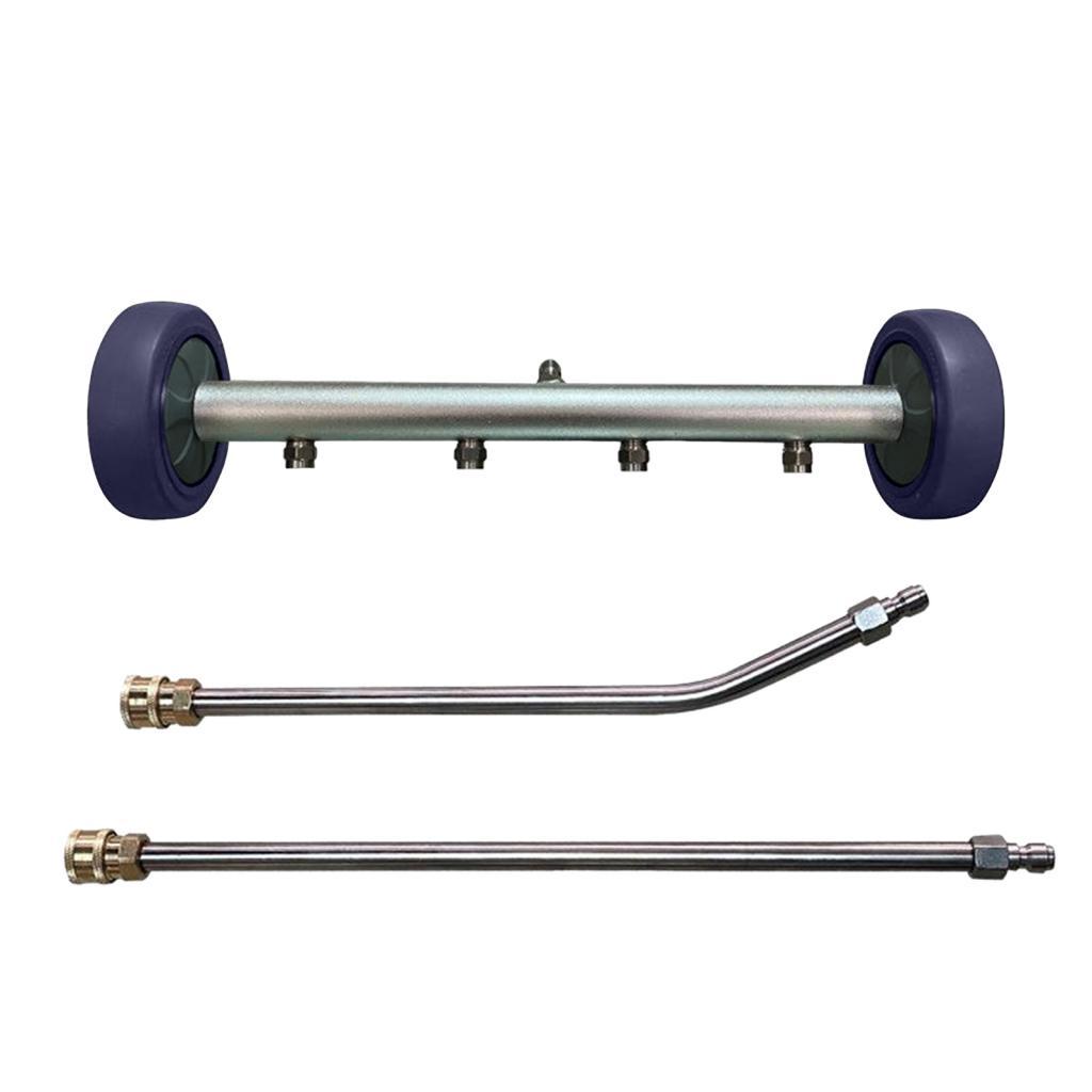 Fzaqwen 5000PSI 15inch Pressure Washer Undercarriage Cleaner Water Broom Car Chassis Wash 4 Spraye Nozzle