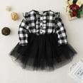thumbnail image 4 of SYNPOS Toddler Baby Girls Christmas Outfit Buffalo Plaid Ruffle Long Sleeve Shirt Tutu Skirt Dress Clothes 4-5 Years, 4 of 10