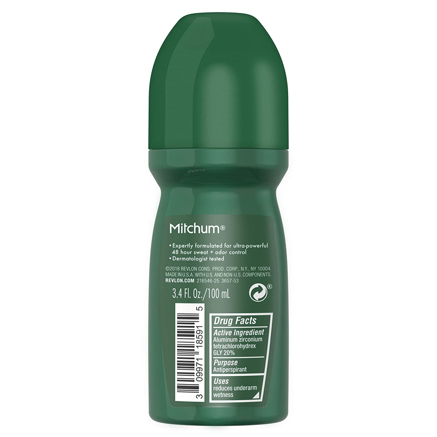 Mitchum Invisible Anti-Perspirant & Deodorant Roll-On, Unscented 3.4 oz (Pack of 4)