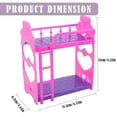 thumbnail image 3 of ​​LYINGF 3.5-Inch Dollhouse Bunk Bed Set - Purple Plastic Double Bed Frame with Mattress, Modular Doll Bedroom Furniture for Standard 7-8" Dolls​​, 3 of 9