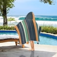 thumbnail image 3 of Yayeee Kids Hooded Towels Toddler Soft Absorbent Beach Bathing Wrap 50" x 23.5", Navy Blue Stripes, 3 of 5