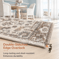 Soft Area Rugs 8x10 Persian-inspired Washable Rug Brown - Walmart.com
