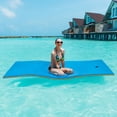 thumbnail image 4 of Gymax 87'' x 36'' 3-layer Floating Pad Mat Water Sports Recreation Relaxing Blue, 4 of 6