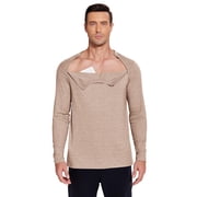 Pinspark Unisex Chemo Shirts for Port Access Chemotherapy Must Haves Long Sleeve Cancer Care Package for Men