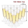 thumbnail image 1 of Copa de champán desechable de 5/25/50 piezas, Copas de flautas de plástico, suministros para fiesta de cumpleaños, boda, Bar, bebida, vino tinto, helado, 5OZ, 1 of 4