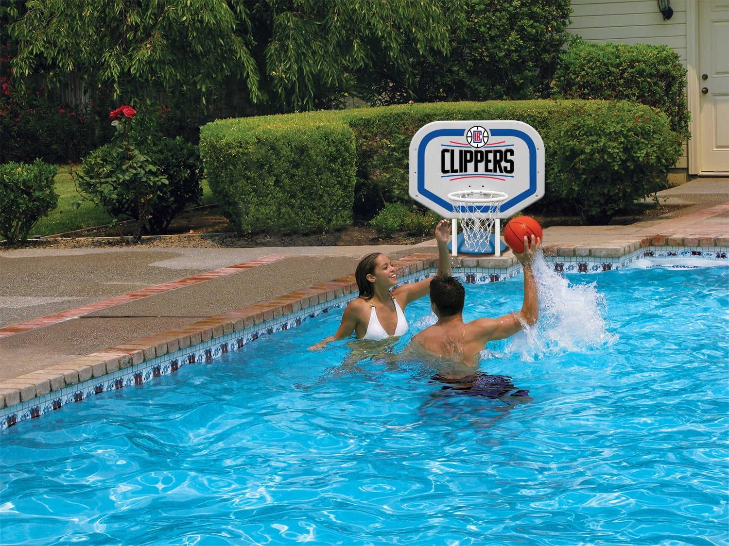 Poolmaster LA Clippers NBA Pro Rebounder-Style Poolside Basketball Game