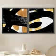 thumbnail image 2 of PixonSign Framed Wall Art Print Set Eye-Inspired Gold & Black Lines Abstract Shapes Digital Art Modern Art Chic Colorful Multicolor Ultra for Living Room, Bedroom, Office - 24"x24"x2 Black, 2 of 5