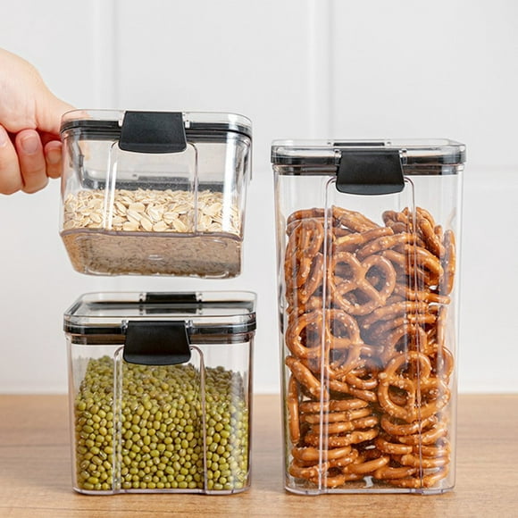 Boîte de Nouilles en Plastique pour Réfrigérateur de Cuisine Réservoir de Stockage Multigrains Boîtes Scellées Transparentes