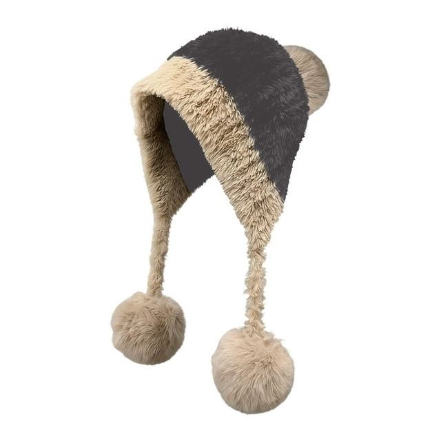 Gorro de punto unisex de moda con forro polar de cordero para otoño e invierno