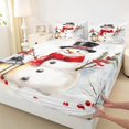 thumbnail image 3 of Manfei Cartoon Winter Snowman Bed Sheets, Merry Christmas King Sheets, Teens Kids Boys Girls Sheet Set, Breathable Home Decor, 4-Piece, 3 of 7