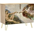 thumbnail image 3 of PixonSign Sideboard Buffet Cabinet, Kitchen Storage Cabinet with 2 Doors, The Creation of Adam by Michelangelo Vintage, Cupboard Console Table for Dining Room - 35" L x 18" W x 29" H, 3 of 5