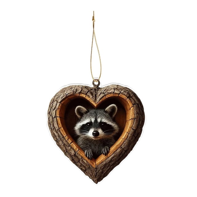 Adornos navideños de animales del bosque, adornos acrílicos 2D de zorros, águilas y pájaros, colgantes del bosque para decorar el árbol de Navidad y fiestas en casa