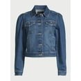 thumbnail image 3 of Free Assembly Women’s Puff Sleeve Denim Jacket, Sizes XS-XXL, 3 of 6