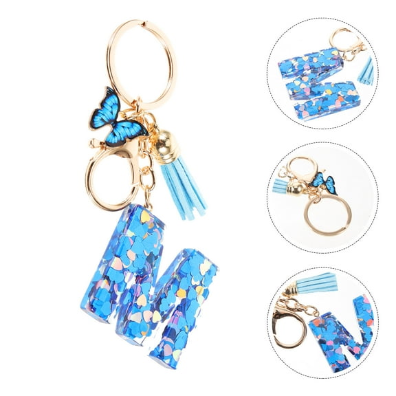 KONTONTY Purse Keychain Butterfly Shaped Keychain Blue Plastic 1Pcs
