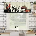 thumbnail image 4 of Farmhouse Rustic Kitchen Curtains 27.5W x 39L Inch Barn Door Brown Wood Wooden Country Vintage Rod Pocket Short Small Window Treatment Drapes Decor 2 Panels, 4 of 6