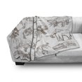 thumbnail image 2 of Jurassic Soft Flannel Fleece Throw Blanket, Arrangement of Various Dinosaurs Illustrations Skeleton Biology Historic, Cozy Plush for Indoor and Outdoor Use, 70" x 90", Dark Brown White, by Ambesonne, 2 of 5
