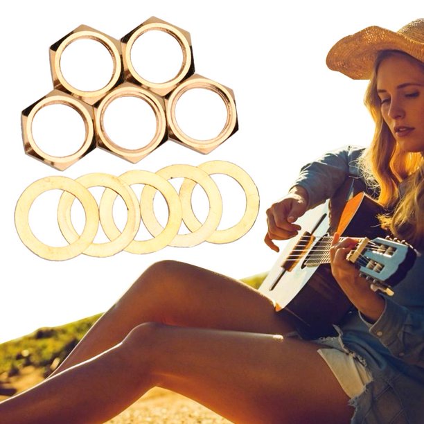 Juego de arandelas de tuerca para conector de bajo de guitarra de 9,36mm, piezas de instrumentos musicales