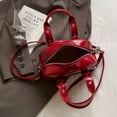 thumbnail image 4 of Bolso Mano Retro Hobo para Mujer Cruzado Cuero PU Diario () Rojo, 4 of 8