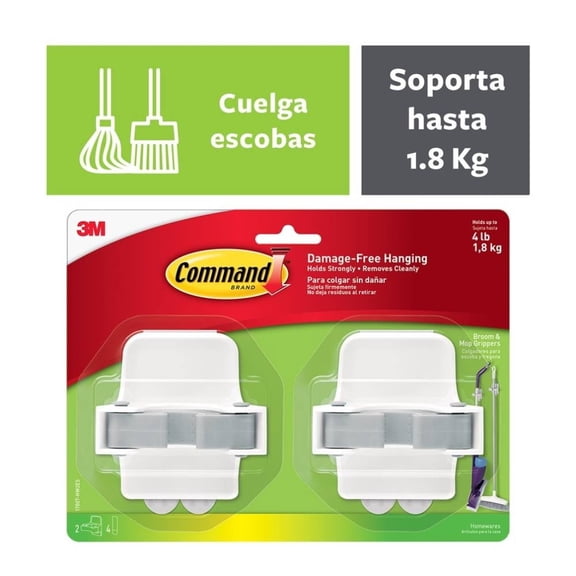 Soportes para escobas 3M Command 2 pzas