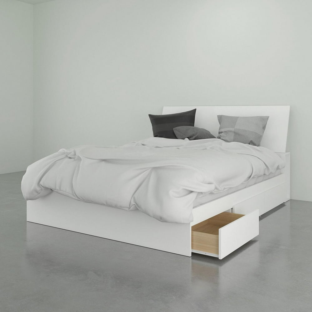 Nexera Queen Size Platform Bed Set #402146, White-Finish:White ...
